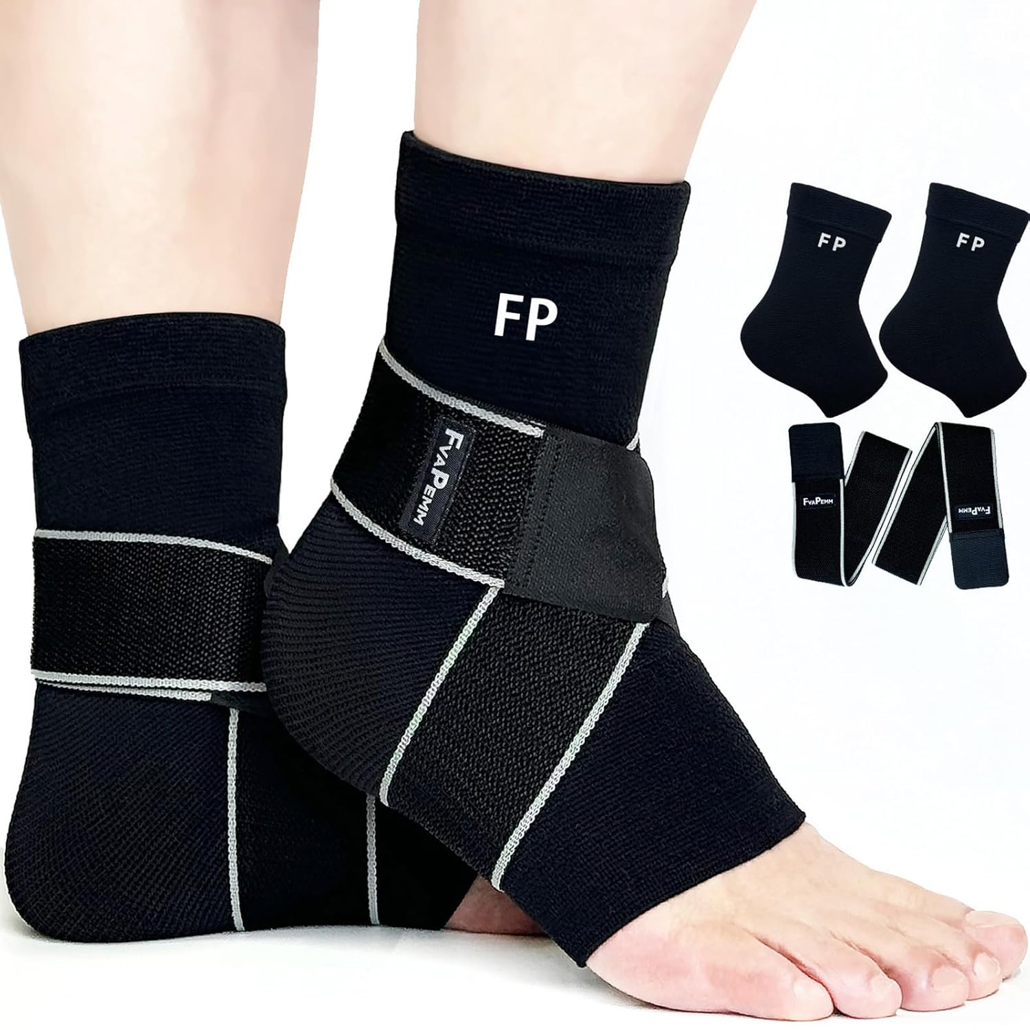 Ultimate Ankle Support: 2 Pack Copper Infused Compression Sleeves for Pain Relief & Injury Prevention - Perfect for Sports & Daily Activities