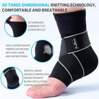 Ultimate Ankle Support: 2 Pack Copper Infused Compression Sleeves for Pain Relief & Injury Prevention - Perfect for Sports & Daily Activities