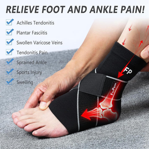 Ultimate Ankle Support: 2 Pack Copper Infused Compression Sleeves for Pain Relief & Injury Prevention - Perfect for Sports & Daily Activities